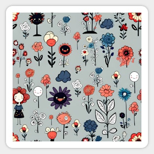 Funny Floral Fabric Pattern Sticker
